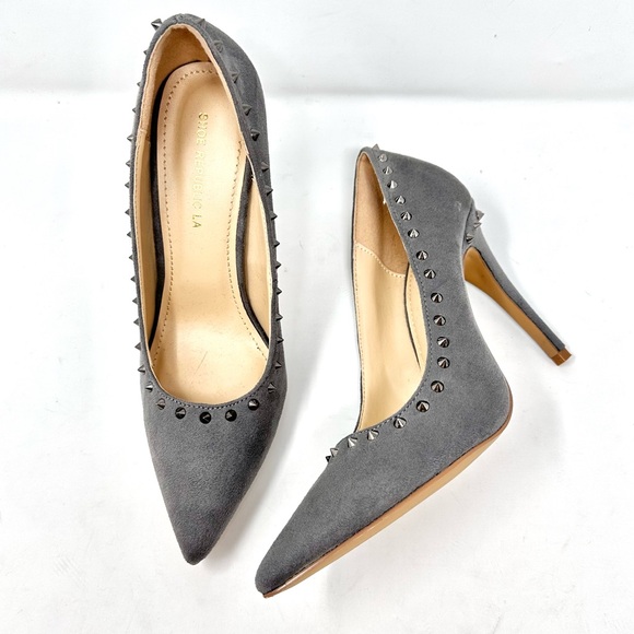 Shoe Republic LA Womens Suede Pointy Toe Stiletto Pump - Picture 7 of 16